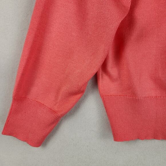 Urban Coco Knit Cropped Cardigan Lightweight Sweater Salmon Color Women’s SZ M - Picture 8 of 15